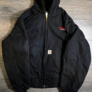 Carhartt Mens Loose Fit Hooded Work Coat Jacket Black Size 2XL